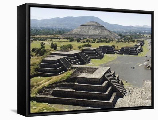 Avenue of the Dead and the Pyramid of the Sun in Background, North of Mexico City, Mexico-Robert Harding-Framed Stretched Canvas