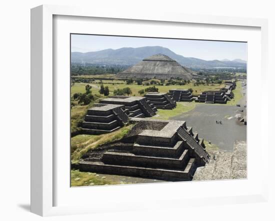 Avenue of the Dead and the Pyramid of the Sun in Background, North of Mexico City, Mexico-Robert Harding-Framed Photographic Print