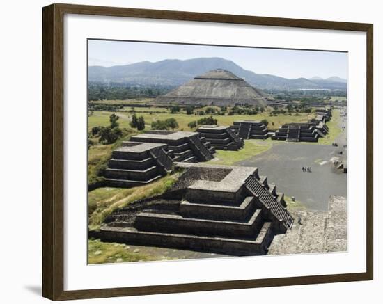 Avenue of the Dead and the Pyramid of the Sun in Background, North of Mexico City, Mexico-Robert Harding-Framed Photographic Print