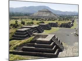 Avenue of the Dead and the Pyramid of the Sun in Background, North of Mexico City, Mexico-Robert Harding-Mounted Photographic Print