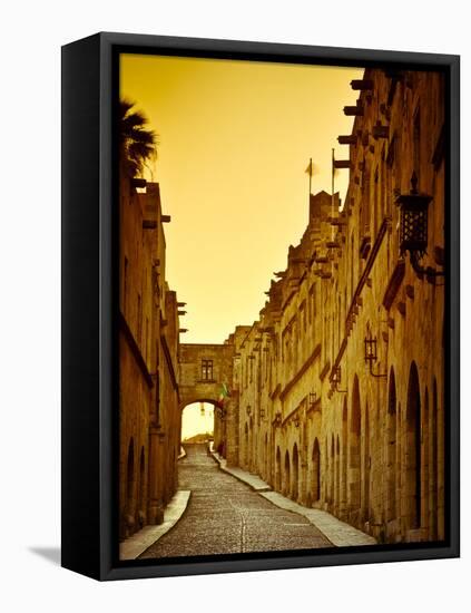Avenue of the Knights (Ippoton Street), Rhodes Town, Rhodes, Greece-Doug Pearson-Framed Stretched Canvas