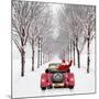 Avenue of Trees with Father Christmas Driving-Ake Lindau and John Daniels-Mounted Photographic Print