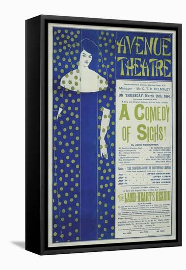 Avenue Theater, a Comedy of Sighs!, 1894-Aubrey Beardsley-Framed Stretched Canvas
