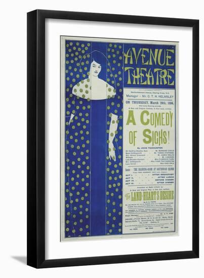 Avenue Theater, a Comedy of Sighs!, 1894-Aubrey Beardsley-Framed Giclee Print