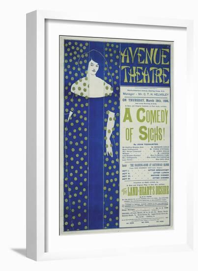 Avenue Theater, a Comedy of Sighs!, 1894-Aubrey Beardsley-Framed Giclee Print