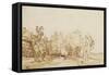 Avenue with a Footpath and a Farmhouse on the Left-Rembrandt van Rijn-Framed Stretched Canvas