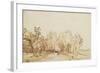 Avenue with a Footpath and a Farmhouse on the Left-Rembrandt van Rijn-Framed Giclee Print