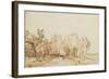 Avenue with a Footpath and a Farmhouse on the Left-Rembrandt van Rijn-Framed Giclee Print