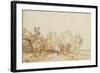 Avenue with a Footpath and a Farmhouse on the Left-Rembrandt van Rijn-Framed Giclee Print