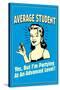 Average Student Above Average Partying Funny Retro Poster-Retrospoofs-Stretched Canvas