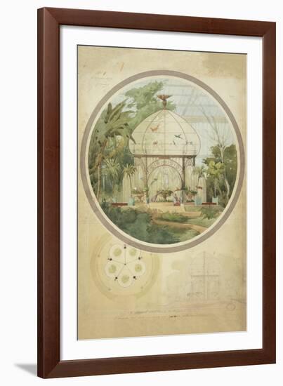 Aviary in a Winter Garden-Adrien Chancel-Framed Giclee Print