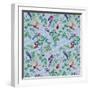 Aviary Small Scroll Periwinkle-Bill Jackson-Framed Giclee Print