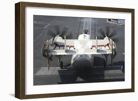 Aviation Boatswain's Mate Directs a C-2A Greyhound onto the Catapult-null-Framed Photographic Print