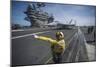 Aviation Boatswain's Mate Directs an F-A-18E Super Hornet-null-Mounted Photographic Print