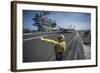 Aviation Boatswain's Mate Directs an F-A-18E Super Hornet-null-Framed Photographic Print