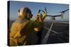 Aviation Boatswain's Mates Direct an MV-22 Osprey on the Flight Deck-null-Stretched Canvas