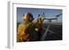 Aviation Boatswain's Mates Direct an MV-22 Osprey on the Flight Deck-null-Framed Premium Photographic Print