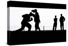Aviation Boatswain's Mates Practice Boxing in the Hangar Bay-null-Stretched Canvas