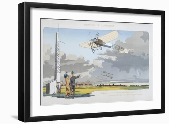 Aviation Meeting at Champagne, published by Mabileau, Paris, 1910-Marguerite Montaut-Framed Giclee Print