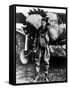 Aviator Charles Lindbergh Posing in Front of His Plane "The Spirit of St. Louis."-null-Framed Stretched Canvas