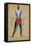 Aviator, Costume Design for the Opera Victory over the Sun by Aleksei Kruchenykh, 1913 (Ink, Gouach-Kazimir Severinovich Malevich-Framed Stretched Canvas