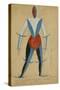 Aviator, Costume Design for the Opera Victory over the Sun by Aleksei Kruchenykh, 1913 (Ink, Gouach-Kazimir Severinovich Malevich-Stretched Canvas