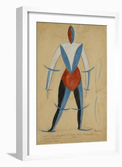 Aviator, Costume Design for the Opera Victory over the Sun by Aleksei Kruchenykh, 1913 (Ink, Gouach-Kazimir Severinovich Malevich-Framed Giclee Print