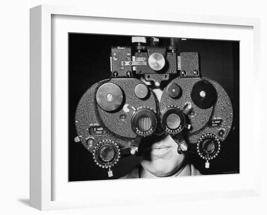 Aviator Getting His Eyes Examined-Carl Mydans-Framed Photographic Print