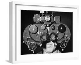 Aviator Getting His Eyes Examined-Carl Mydans-Framed Photographic Print