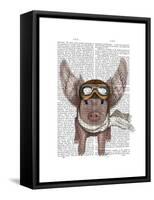 Aviator Piggy-Fab Funky-Framed Stretched Canvas