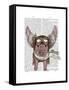 Aviator Piggy-Fab Funky-Framed Stretched Canvas