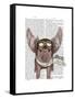 Aviator Piggy-Fab Funky-Framed Stretched Canvas