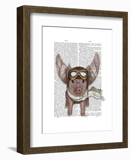 Aviator Piggy-Fab Funky-Framed Art Print