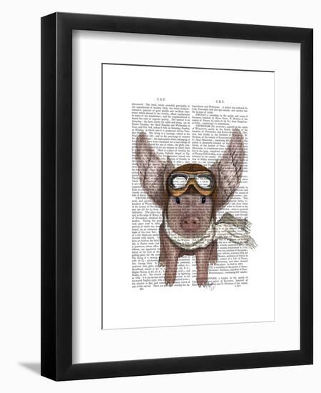 Aviator Piggy-Fab Funky-Framed Art Print