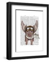 Aviator Piggy-Fab Funky-Framed Art Print