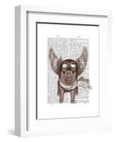 Aviator Piggy-Fab Funky-Framed Art Print