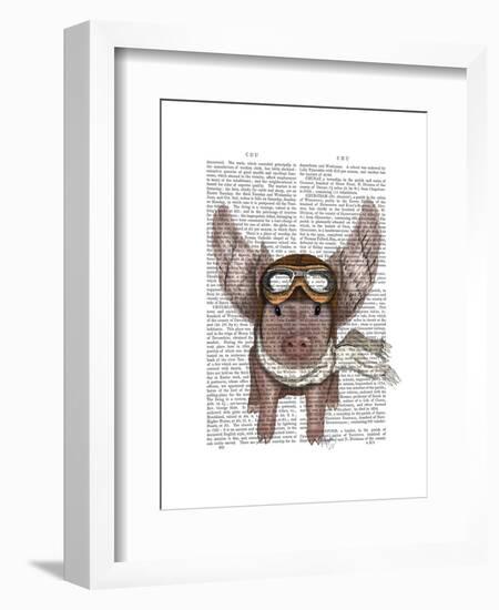 Aviator Piggy-Fab Funky-Framed Art Print