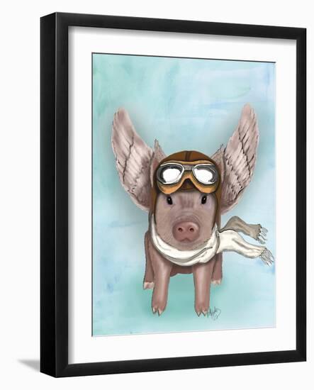 Aviator Piggy-Fab Funky-Framed Art Print