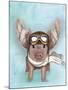 Aviator Piggy-Fab Funky-Mounted Art Print