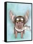 Aviator Piggy-Fab Funky-Framed Stretched Canvas