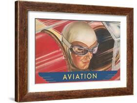 Aviatrix in Goggles-null-Framed Art Print