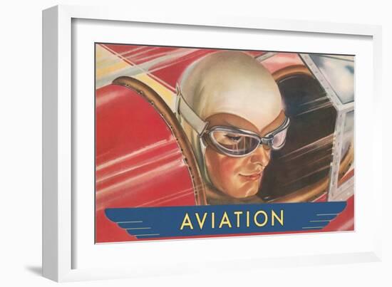 Aviatrix in Goggles-null-Framed Art Print