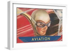 Aviatrix in Goggles-null-Framed Art Print