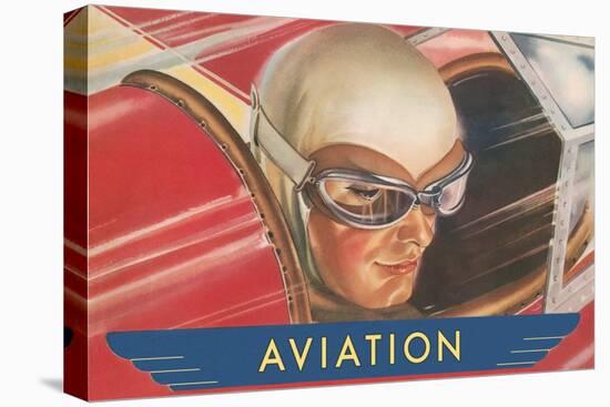 Aviatrix in Goggles-null-Stretched Canvas
