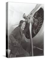 Aviatrix with Prop Engine-null-Stretched Canvas