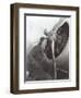 Aviatrix with Prop Engine-null-Framed Art Print