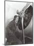 Aviatrix with Prop Engine-null-Mounted Art Print