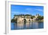 Avignon Bridge with Popes Palace, Pont Saint-Benezet, Provence, France-Zechal-Framed Photographic Print