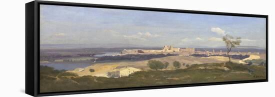 Avignon from the West, 1836-Jean-Baptiste-Camille Corot-Framed Stretched Canvas