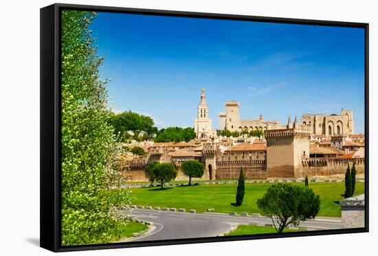 Avignon Old Town in Provence, France-SerrNovik-Framed Stretched Canvas